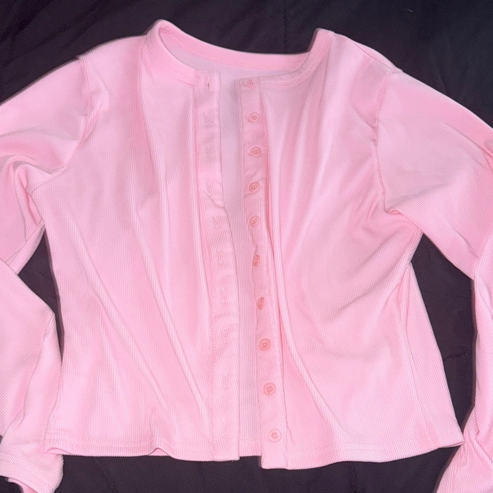 Pink Button-Up Cardigan - Picture 4 of 6